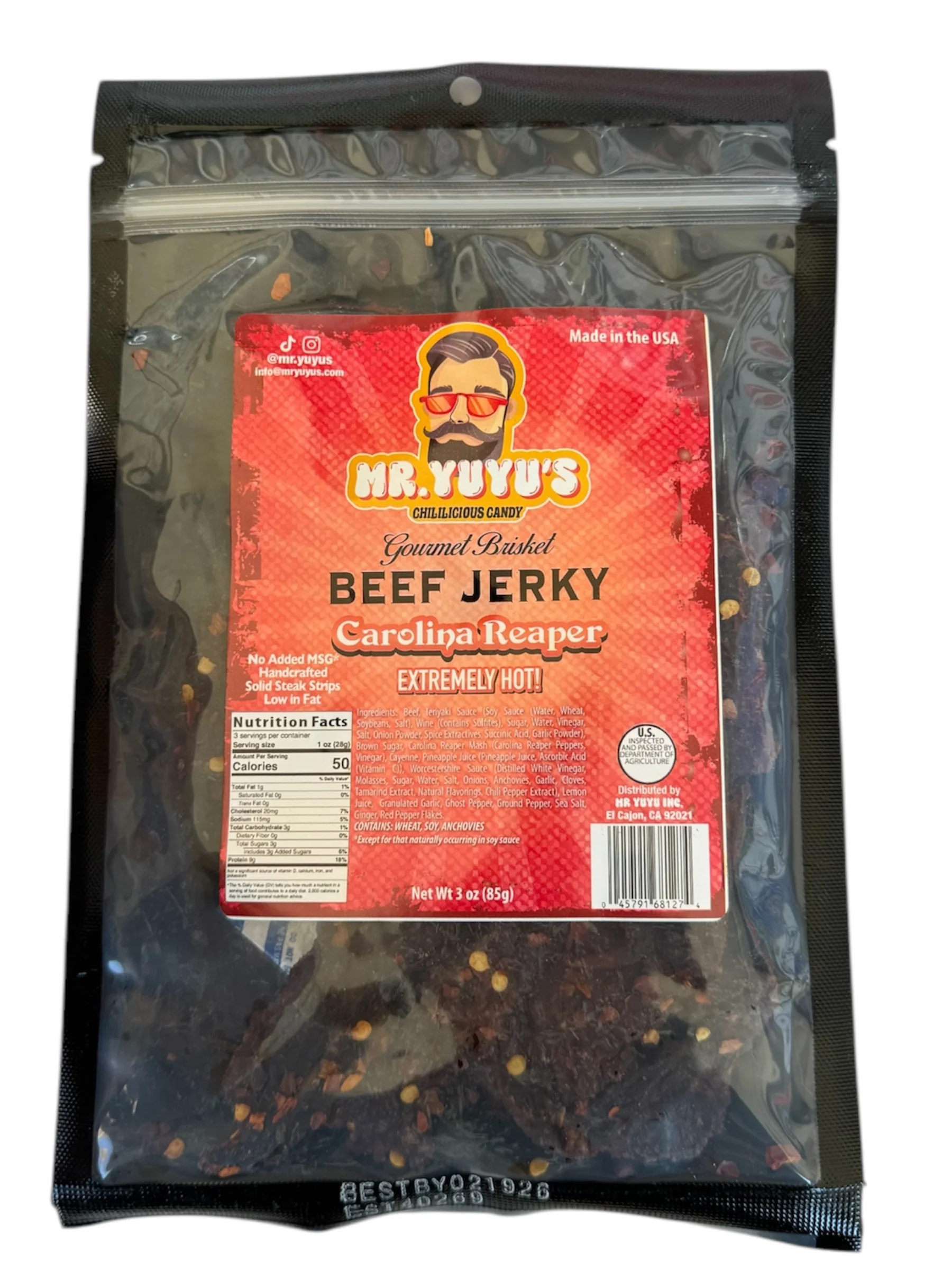 Mr. YuYu's Brisket Beef Jerky Carolina Reaper